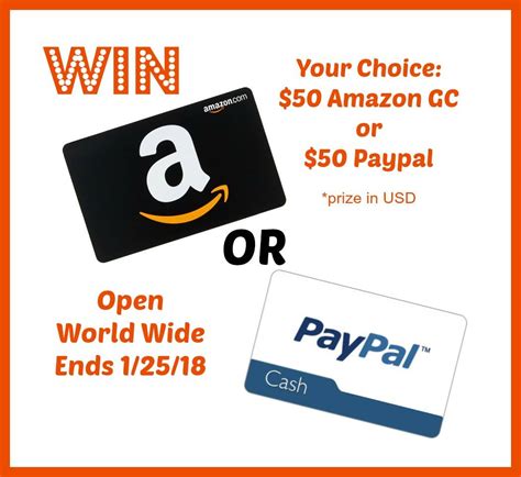 amazon gift card  paypal cash giveaway