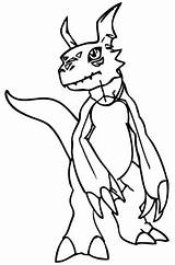 Digimon Guilmon sketch template