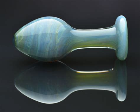 Glass Anal Plug Large Sky Blue