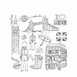 Coloring London England Pages Doodle Map Surfnetkids Five sketch template