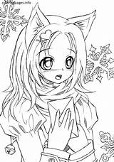 Anime Coloring Girl Pages Print Color Printable Getcolorings sketch template