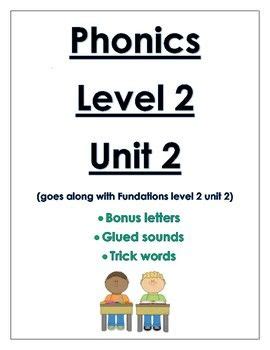 phonics level  unit  bonus letters glued sounds trick words