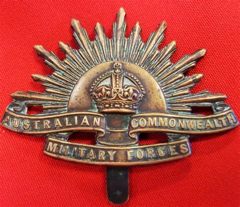 rare ww australian army tiptaft  rising sun cap badge jb military antiques