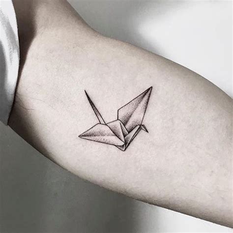 tiny tattoo idea origami crane arm tattoo tattoo  woman