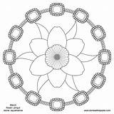 Mandala Flower Coloring Pages Mandalas Birthstone Spring March Color Pattern Month Point Clipart Colouring Don Adult Printable Flowers Transparent Paste sketch template