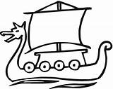 Viking Ship Cartoon Clip Vikings Clipart Longboat Cliparts Coloring Pages sketch template