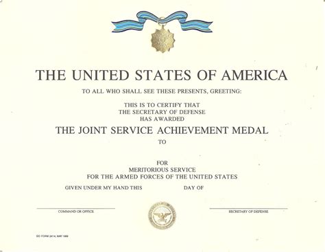 browse  printable army achievement medal certificate template