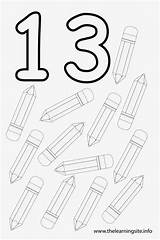 Coloring Thirteen Flashcard Pencils Tareas Nineteens Flashcards Sgaguilarmjargueso Tracing sketch template
