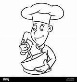 Chef Cartoon Sketch Drawn Vector Cook Isolated Hand Line Coloring Illustration Alamy Stock Inscription Delicious Style Book sketch template