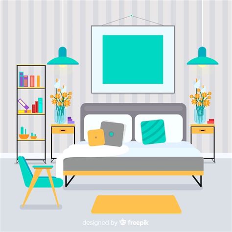 vector elegant living room interior  flat design