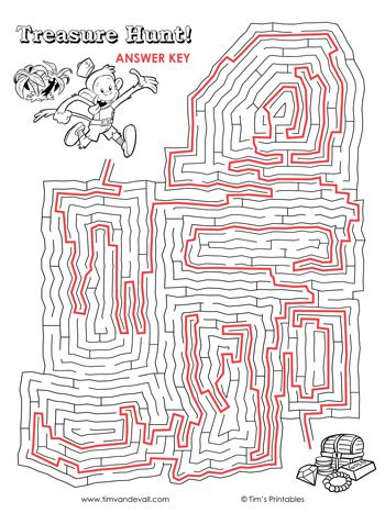 treasure hunt maze  tims printables