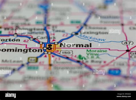 normal illinois shown   geography map  road map stock photo alamy