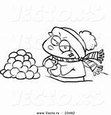 Coloring Pages Snowball Fight Cartoon Snowballs Vector Getcolorings Print Printable Getdrawings sketch template