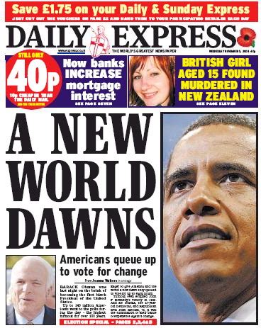 newspaper headlines    world  barack obamas election