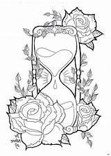 Hourglass Tattoo Drawing Pages Coloring Skull Broken Drawings Adult Tattoos Getdrawings Colouring Printable sketch template