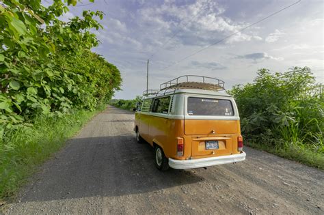 van traveling  road  stock photo