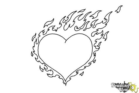 draw  flaming heart drawingnow