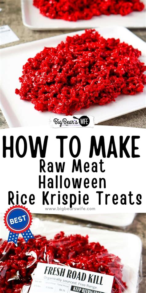 raw meat halloween rice krispie treats halloweentreatsweek big bear