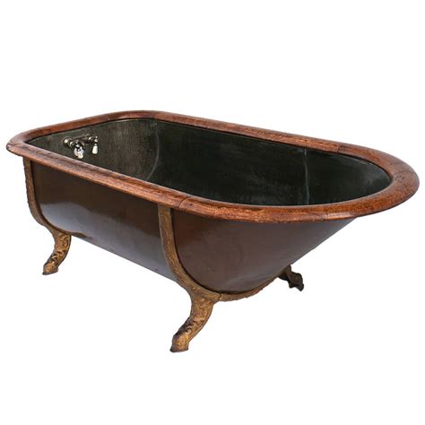 antique copper bathtub  oak trim  stdibs