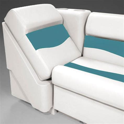 Right Lean Back Pontoon Seats In Ivory And Teal Ebay