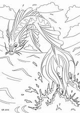 Waterdragon sketch template