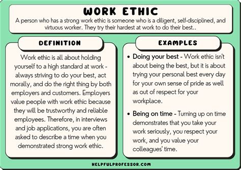 work ethic examples