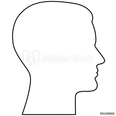 Kontur Eines Männlichen Kopfes Im Profil Vektor