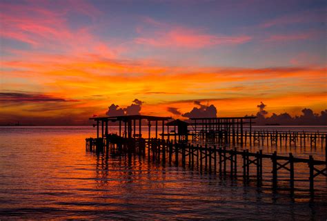 dock   bay docks  galveston bay  sunrise inspira