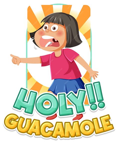 Premium Vector Cute Cartoon Character Shouting Holy Guacamole Icon
