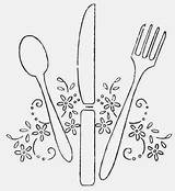 Fork Knife Spoon Embroidery Drawing Coloring Tea Perfect Plate Vintage Party Pages Getdrawings Week Hudsonsholidays Hand Hudson Visit sketch template