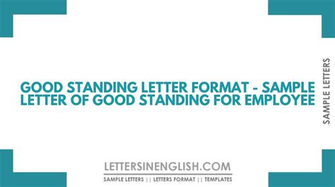 good standing letter letters  english
