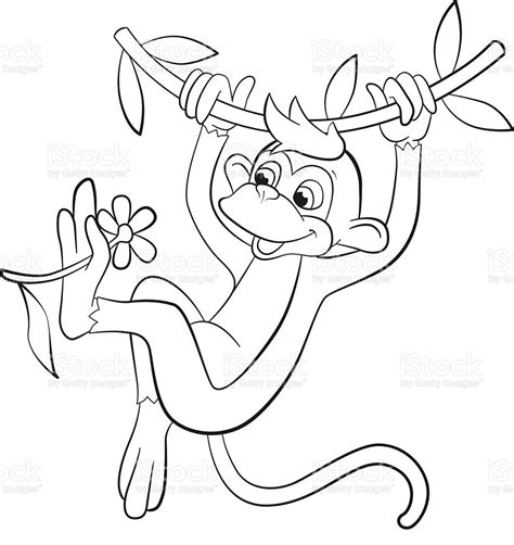 hanging monkey coloring pages