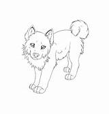 Husky Lineart Pup Luna Wolf sketch template