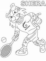 Coloring Tennis Shera Pages Playing Racket Printable Getcolorings sketch template