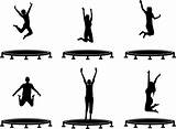 Silhouette Trampoline Man Gymnastic Jumping Clipart Young Trampolining Library sketch template