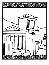 Coloring Greece Ancient Pages Book Greek Kids Print Coloringkids sketch template