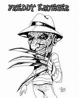 Freddy Krueger Coloring Pages Drawing Kruger Color Movie Scary Printable Cartoon Colouring Adult Sketch Template Horror Comments Library Getdrawings Coloringhome sketch template