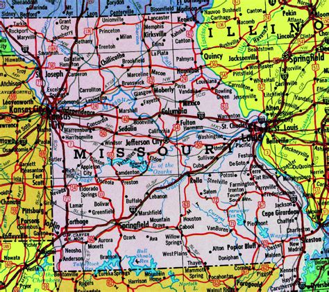 printable road map  missouri