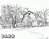 Barn Coloring Pages Realistic Drawing Printable Kids sketch template