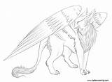 Griffin Drawing Coloring Pages Gryphon Hand Kids Printable sketch template