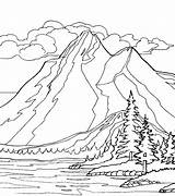 Mewarnai Gunung Pemandangan Hutan Marimewarnai Paud sketch template