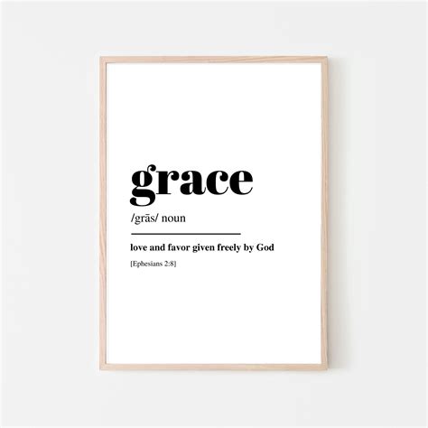 grace definition print bible verse scripture christian art etsy