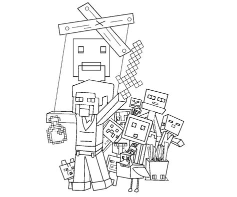 minecraft coloring armor coloring pages