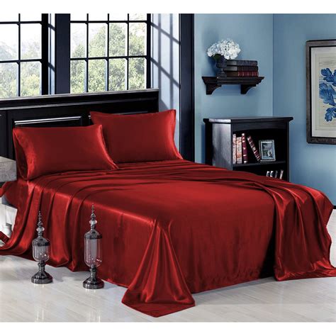 ultra soft silky satin bed sheet set  pillowcase    piece walmartcom