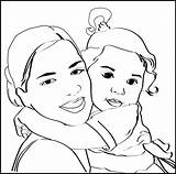 Coloring Mom Baby Pages Convert Color Mother Maman Coloriage Sourir Enn Bebe Dr sketch template