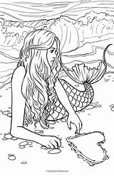 Coloring Mermaid Pages Fairy Mystical Bingapis Nouveau Adult Myth Magic Printable Colouring Book sketch template