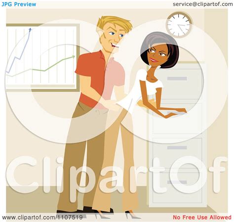Clipart Man Sexually Harassing A Colleague In An Office Royalty Free