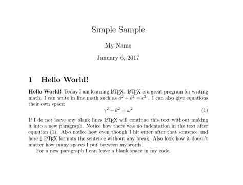sample document quick introduction  latex research guides