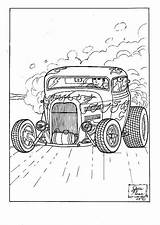 Rod Coloring Hot Pages Rat Printable Truck Hotrod Edupics Kleurplaat Kids Colouring Adult Cool Print Ford Clipart Rods Car Library sketch template