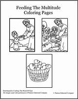 Coloring Feeding Pages Jesus 5000 Feeds Multitude Bible Miracles Craftingthewordofgod Word God Colouring Activity Fish Printable Clipart Sheets Sunday School sketch template